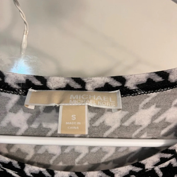 Michael Michael Kors Blouse Long Sleeve Houndstooth - Picture 7 of 9